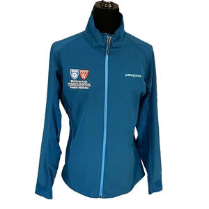 Patagonia Adze Hybrid Jacket Polartec Soft Shell Full Zip M Big Sur Blue